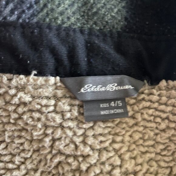 Eddie Bauer Plaid Sherling-Lined Shacket Boys' 4/5 - Picture 3 of 7